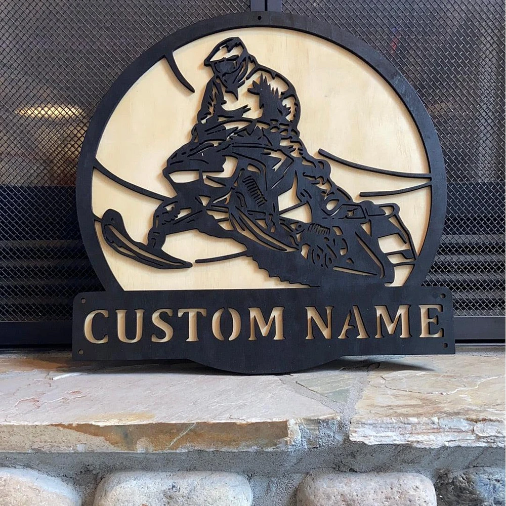 Snowmobile Name Sign