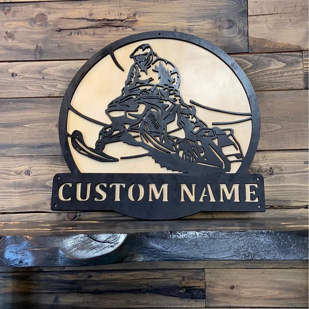 Snowmobile Name Sign