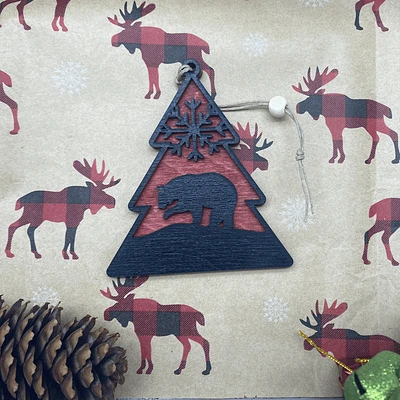 Tree with Bear Ornament