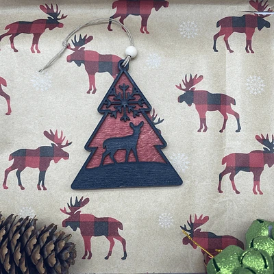 Tree with Deer Ornament