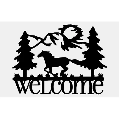 Welcome Sign With A Horse