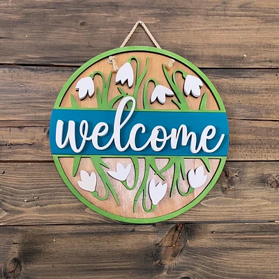 Welcome DIY Sign with Flowers