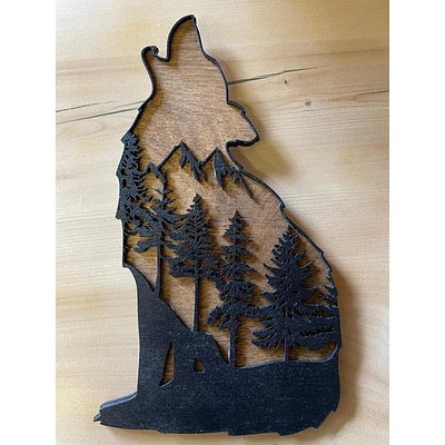 Howling Wolf with Trees