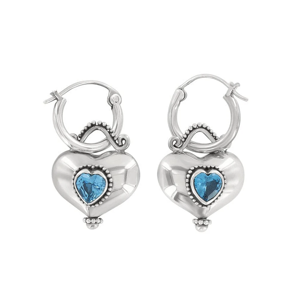 Buddha Aqua Heart Reversible Earrings