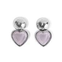 Loving Heart Lilac Post Drop Earrings
