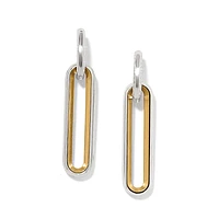 Medici Two Tone Long Post Drop Earrings