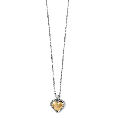 Pretty Tough Bold Two Tone Heart Petite Necklace