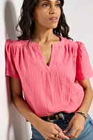 Shelby Textured Split Neck Top