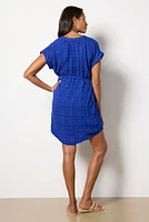 Belted Shirred Mini Dress