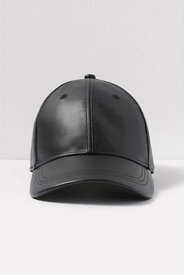 Faux Leather Baseball Hat