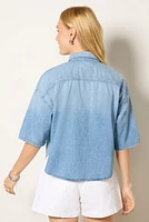 Frances Cropped Cape Button Up