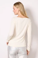 Rebecca Rib Boatneck Top