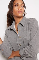 Ruby Brushed Button Down