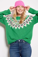 Crew Neck Fair Isle Pullover