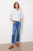 Stretch Oxford Crop Shirt