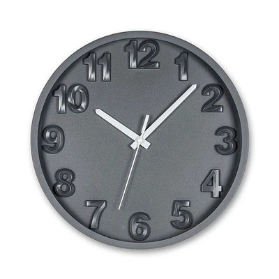 Horloge charcoal - Chiffres en gras 12"