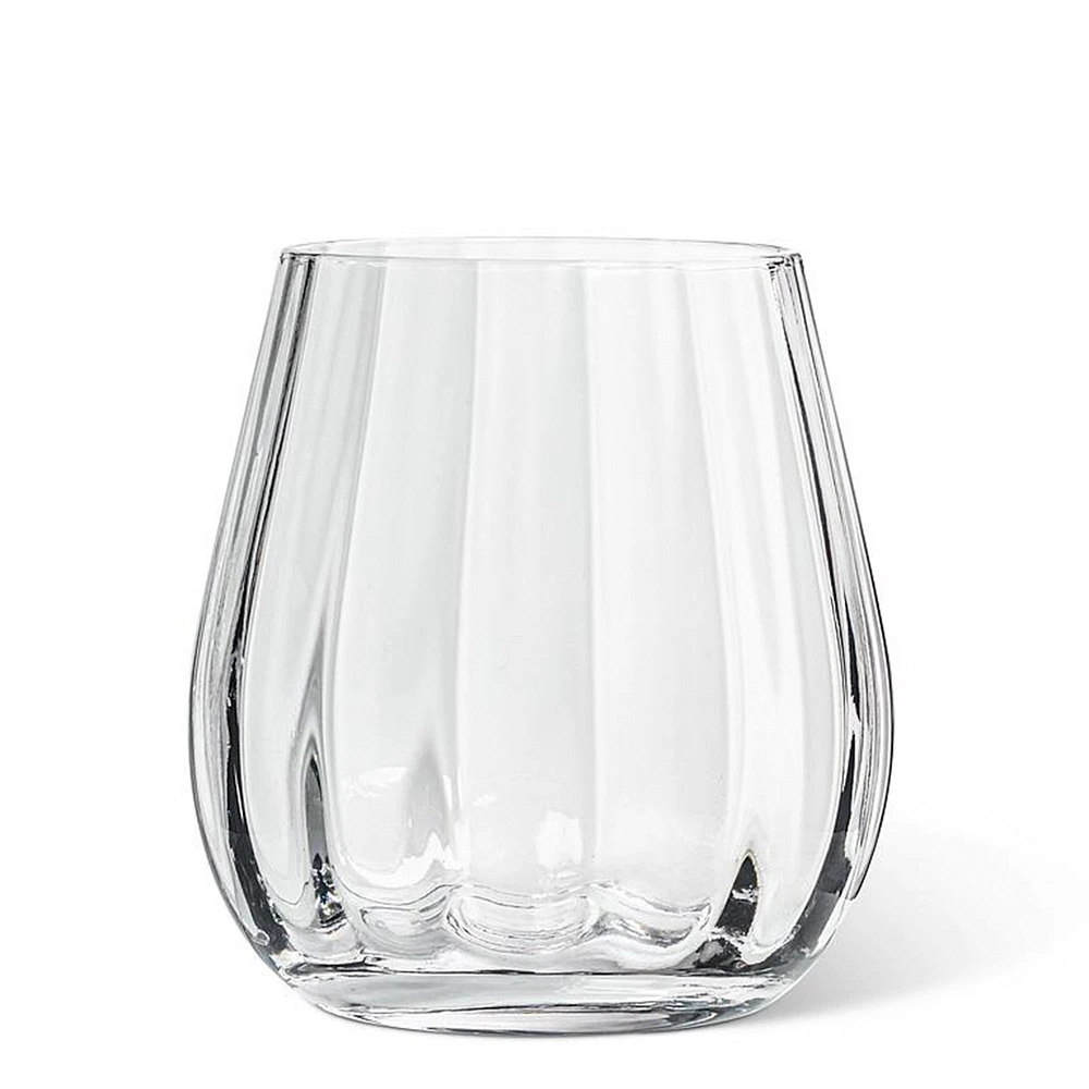 Vase boule strié
