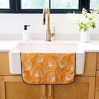 Linge à vaisselle en microfibre - Jaune fleuri