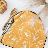 Linge à vaisselle en microfibre - Jaune fleuri