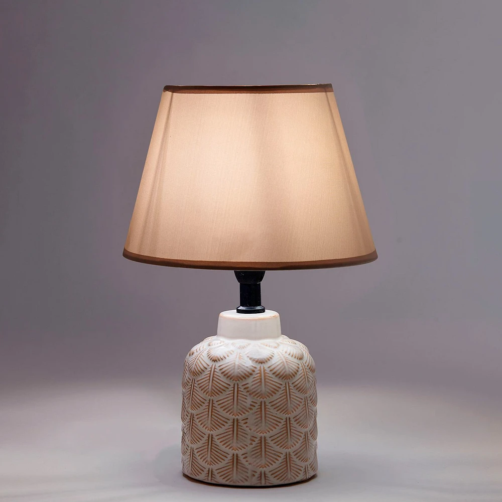 Textured table lamp - Beige