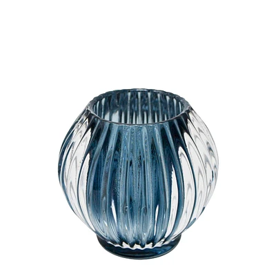 Porte-lumignon en verre - Bleu