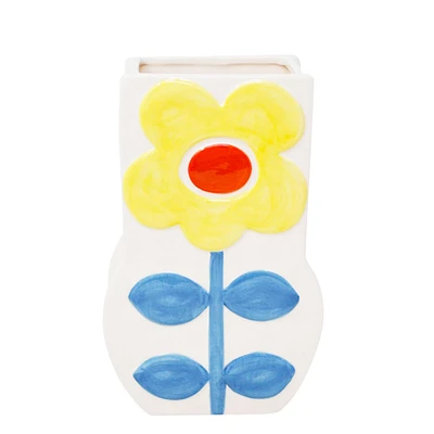 Vase - Yellow and blue flower