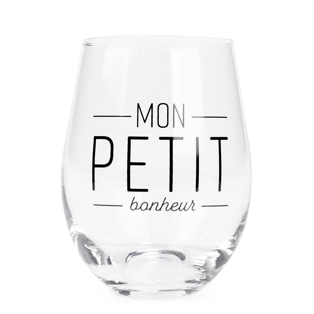 Verre à vin sans pied - Mon petit bonheur