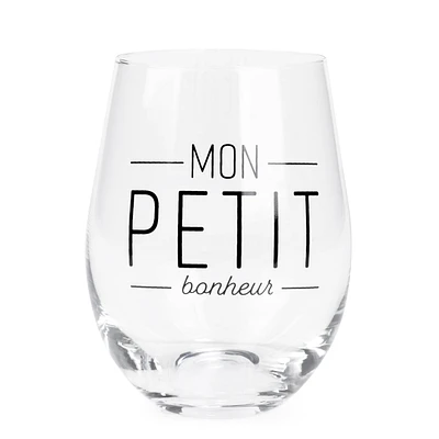 Verre à vin sans pied - Mon petit bonheur