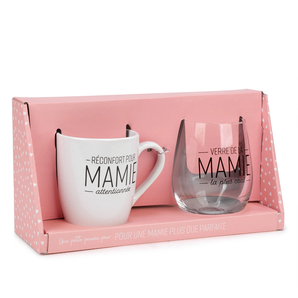 Duo verre & tasse - Mamie
