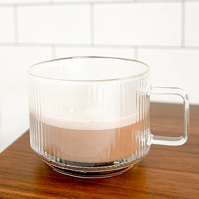 Set of 2 striped mugs - Café Latte