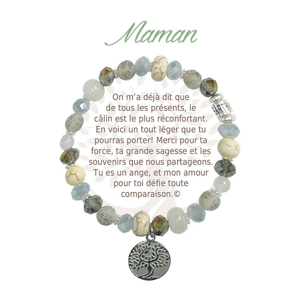Bracelet message maman - Argent
