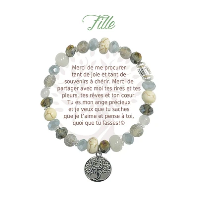 Bracelet message fille - Argent