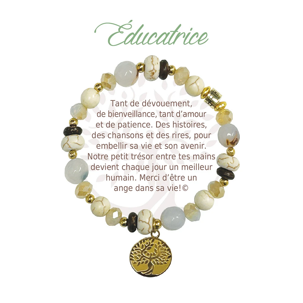 Message bracelet "éducatrice" - Gold