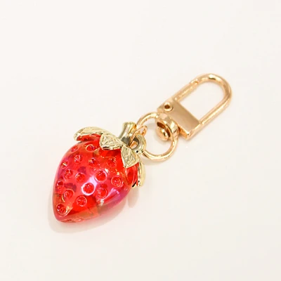 Breloque fraise - Rouge & or