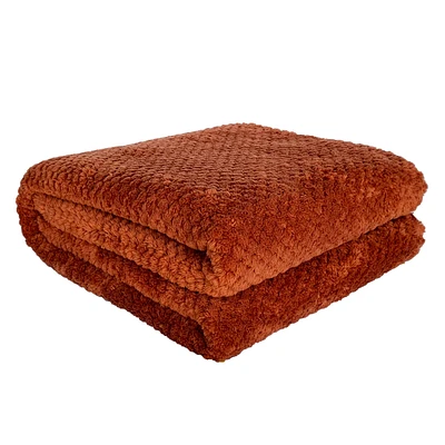 Jeté Kozy texturé - Rouille