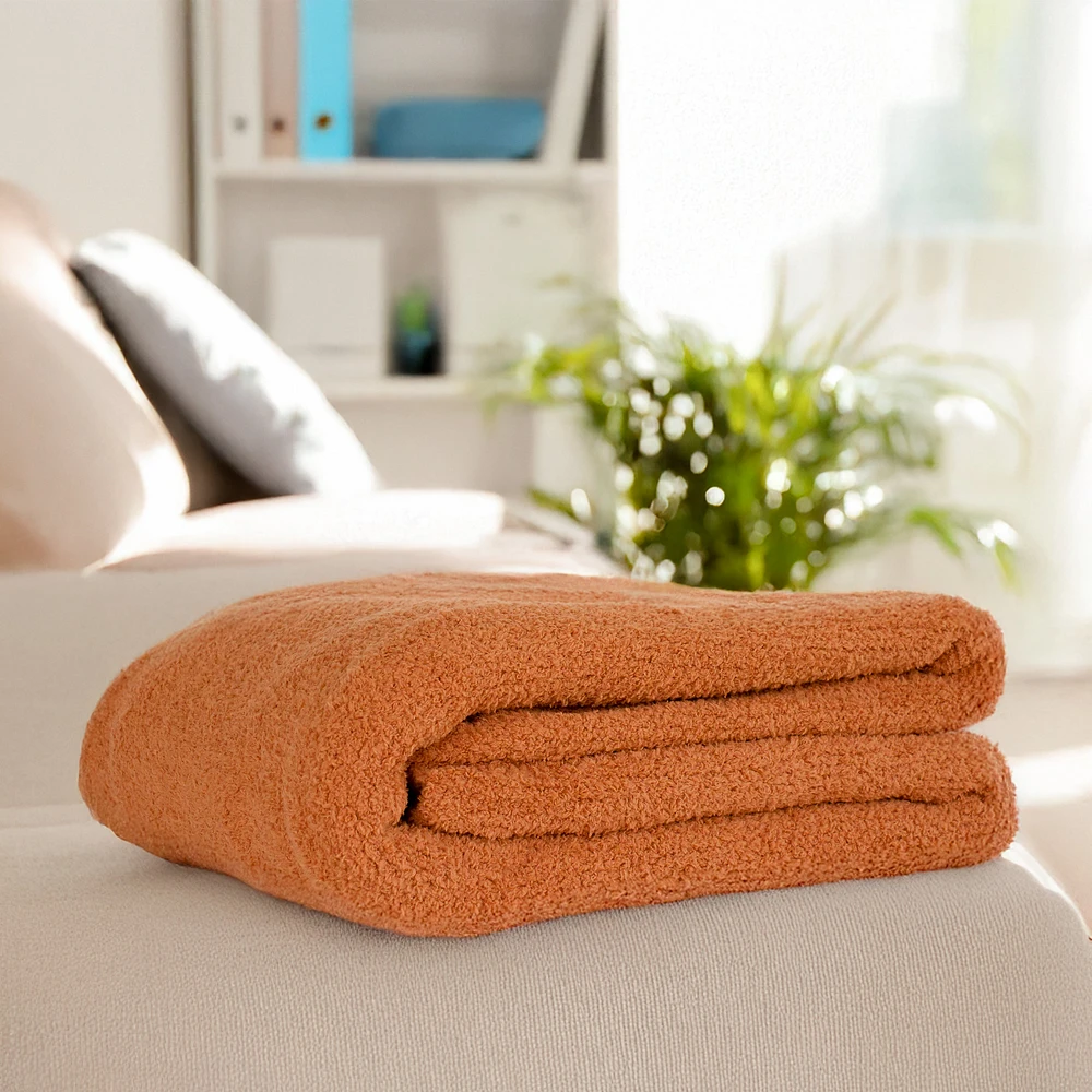 Deluxe knitted throw - Terracotta