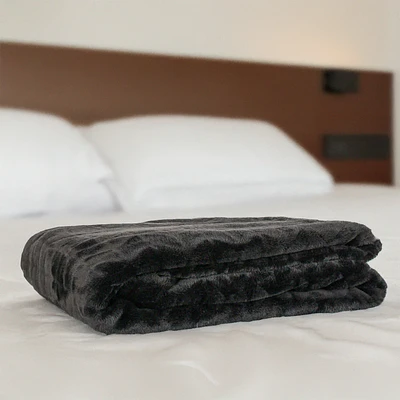 Jeté en peluche - Noir