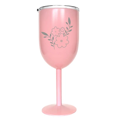 Verre à vin isotherme rose
