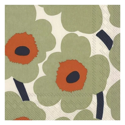 Serviettes de table - Fleurs vertes