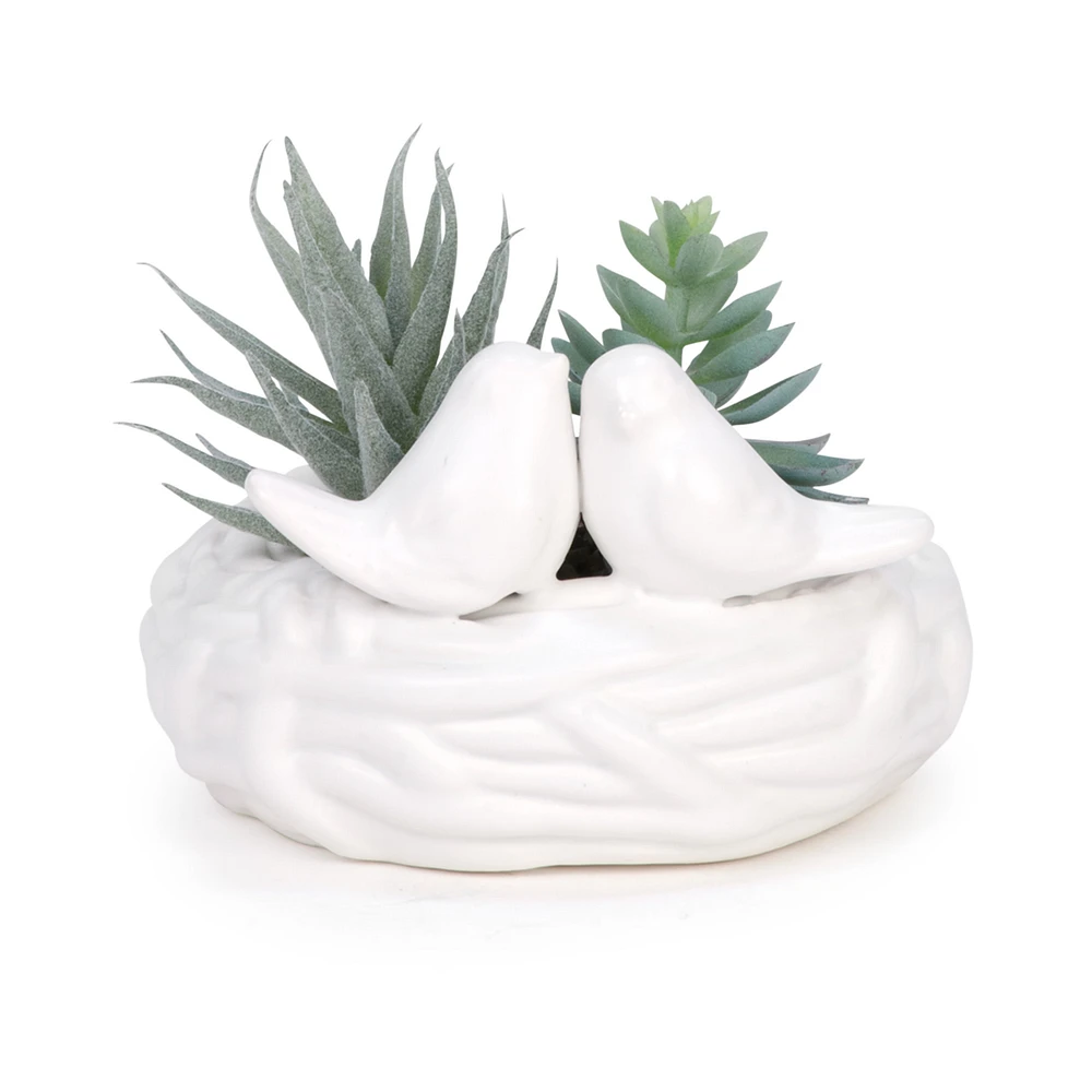 Potted plant - White birds