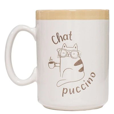 Tasse rustique beige - Chatpuccino