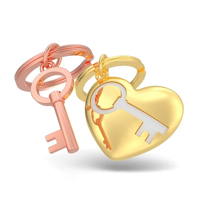 Porte-clé - Coeur & clé
