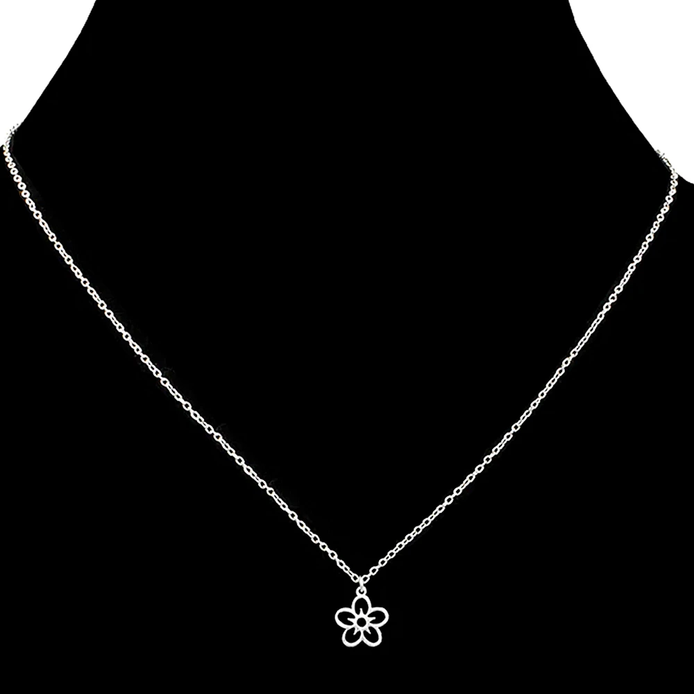 Collier fleur - Argent