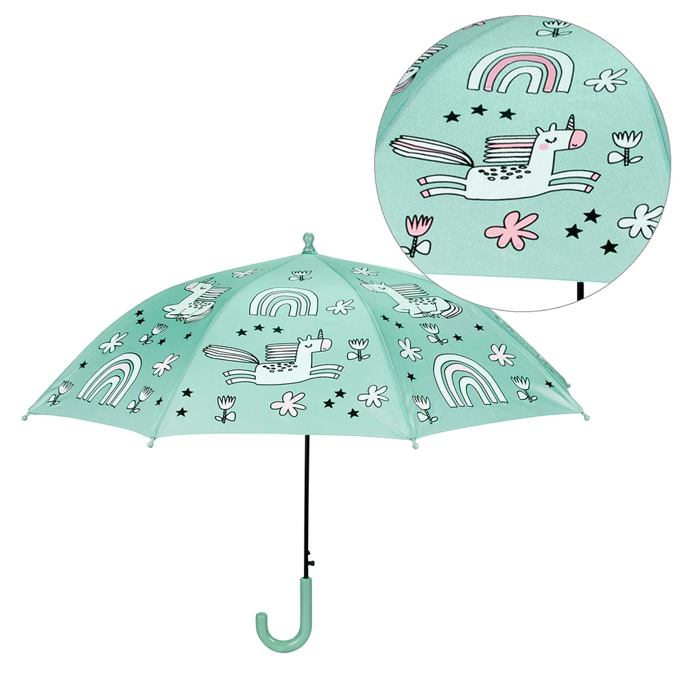 Parapluie pour enfant changeant de couleurs - Licornes