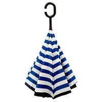 Parapluie réversible - Rayé bleu & blanc
