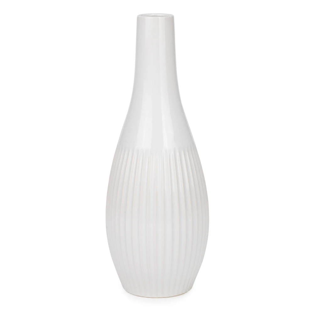 Vase blanc - Strié