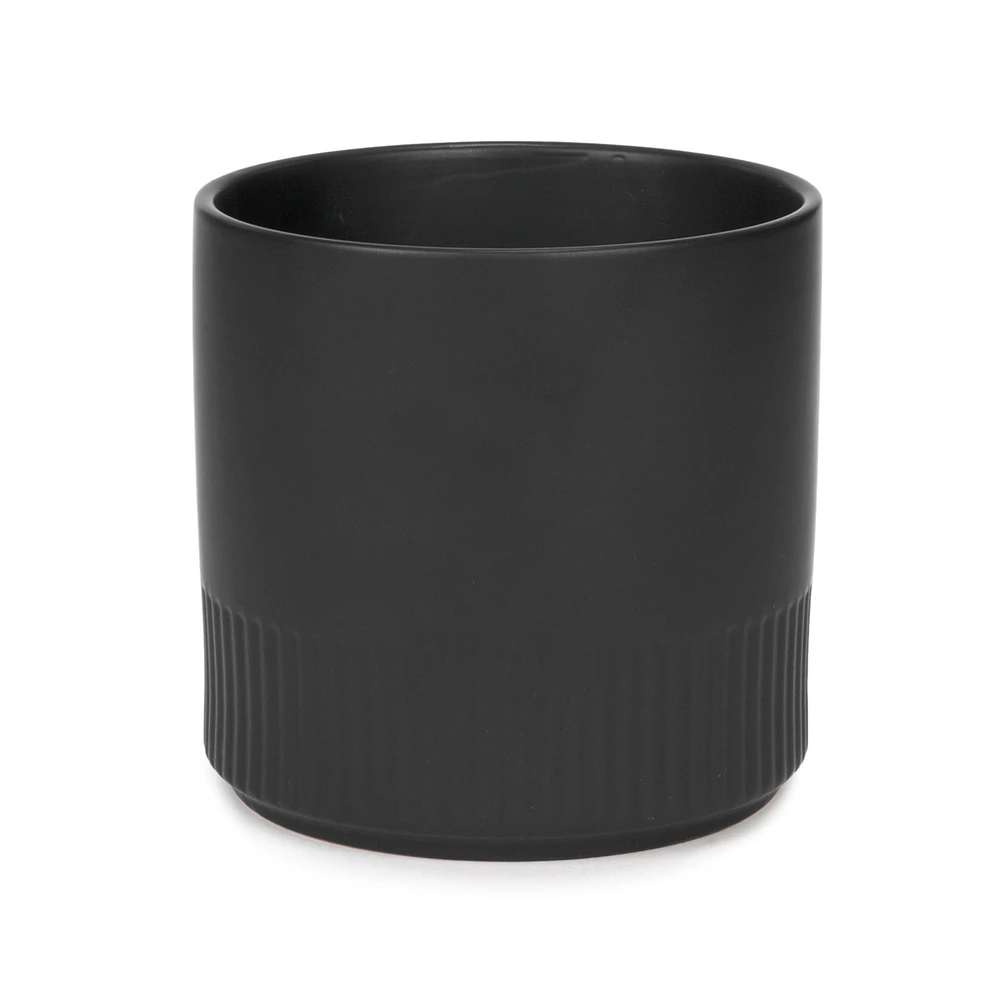 Black planter - Striated