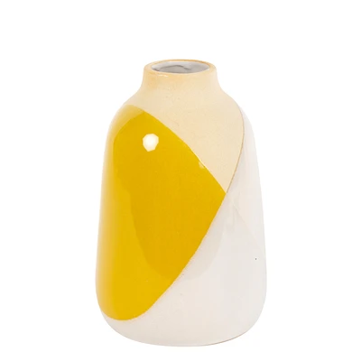 Vase glacé deux tons - Jaune