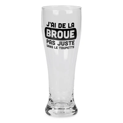 Verre à bière - J'ai de la broue dans le toupet