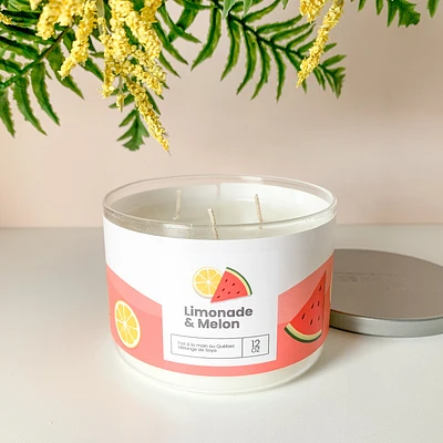Chandelle 3 mèches - Limonade Melon